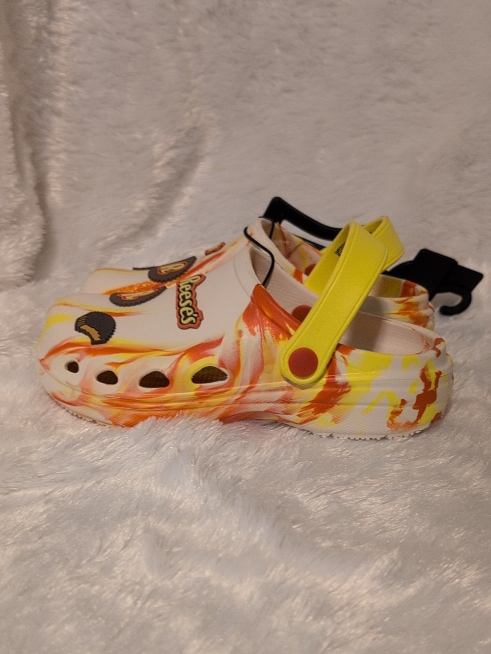 Reese's Kids' Slip-On Clogs in White & Orange Sz 1